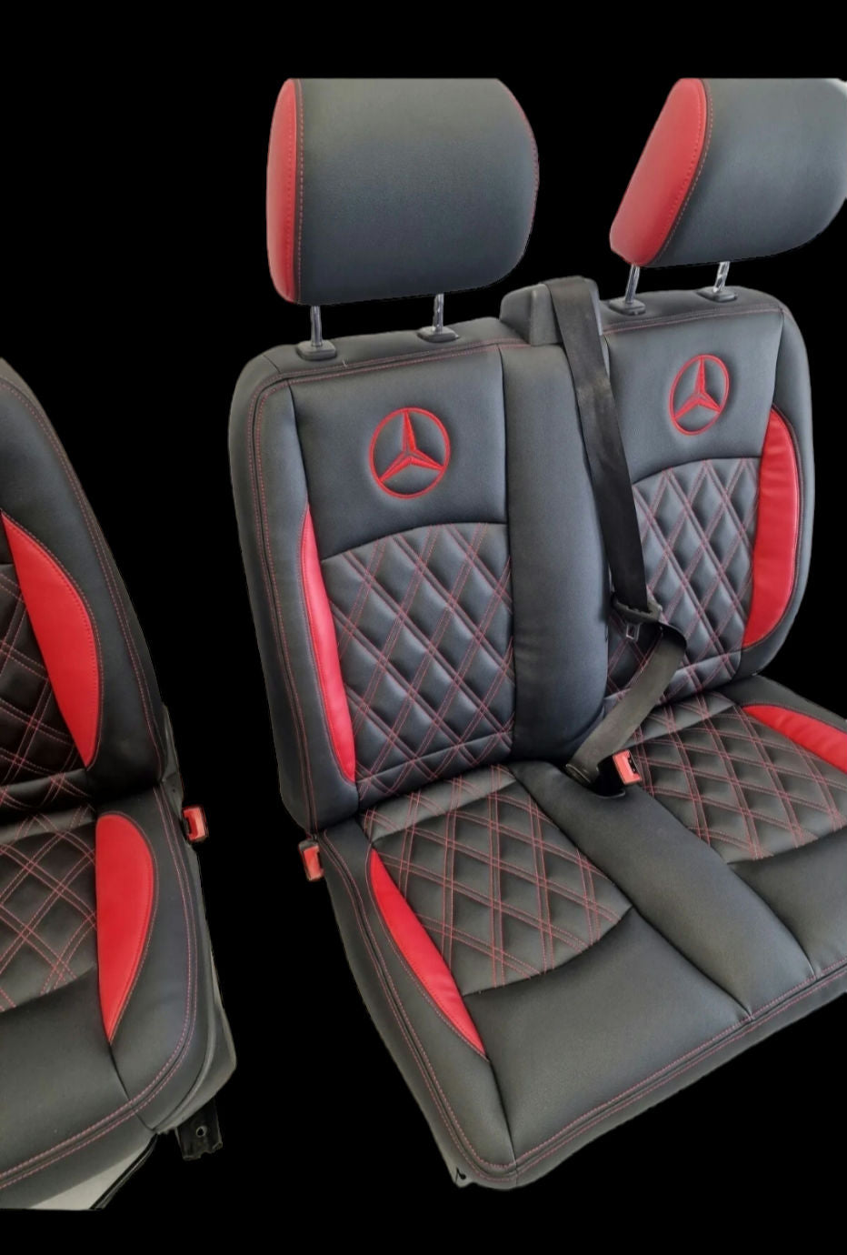 Mercedes Vito or Viano W639 Front seats in black and red image 3