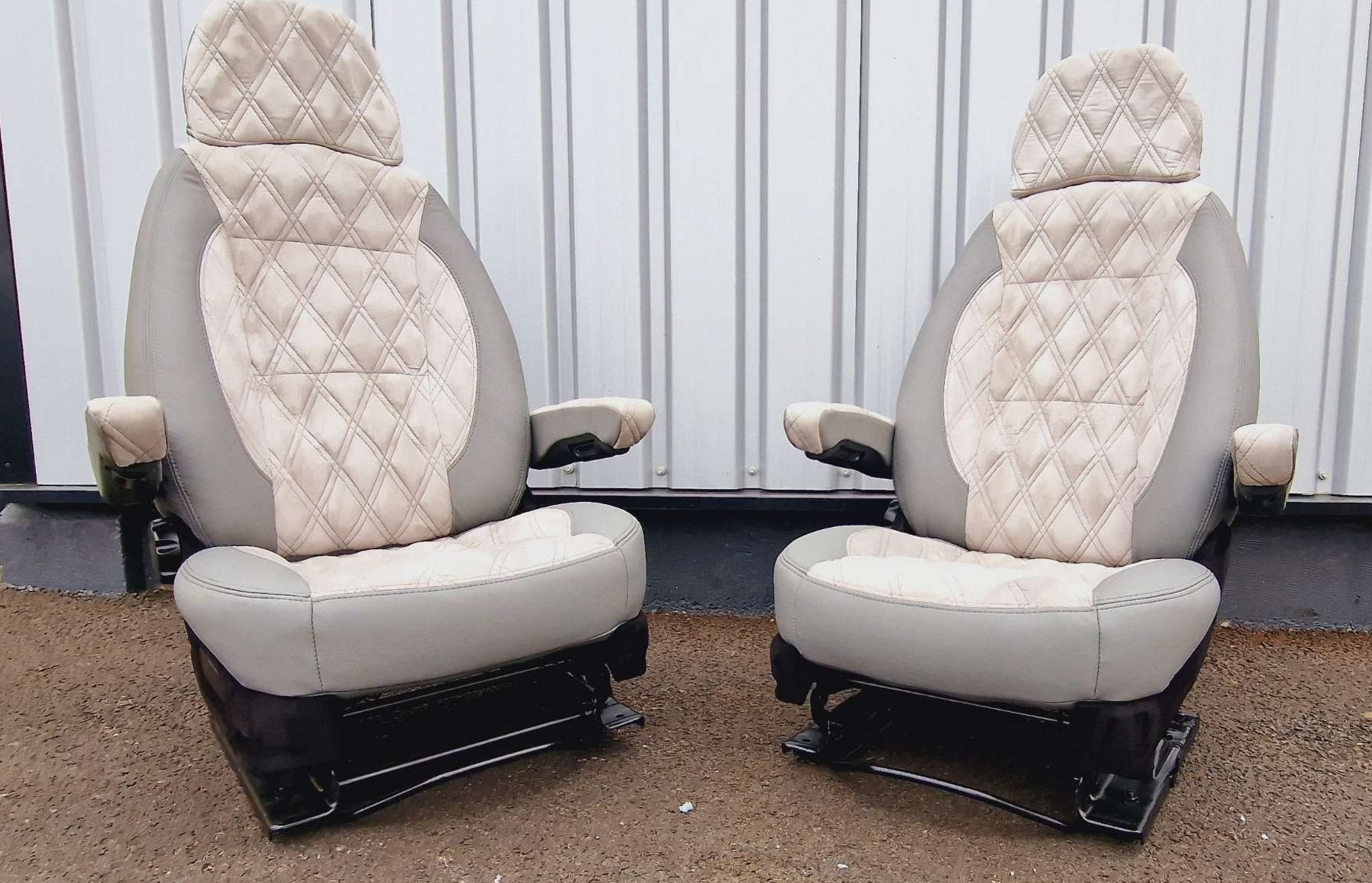 Peugeot Boxer Citroen Relay Fiat Ducato Front Seats Real Leather&Real Alcantara image 3