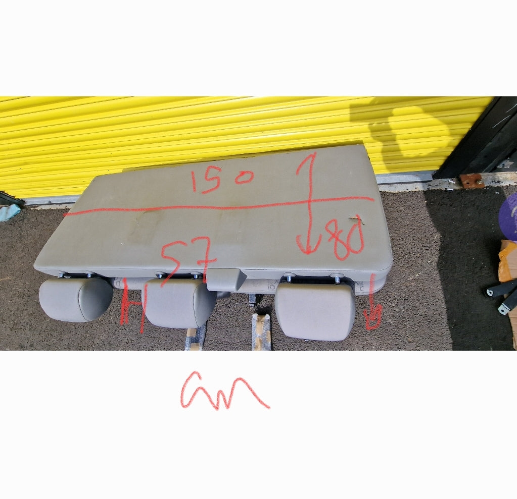 Vw  T5 / T6 /T6.1 Kombi Rear Triple  Bench Seat with Ra il and Seat Belt image 8