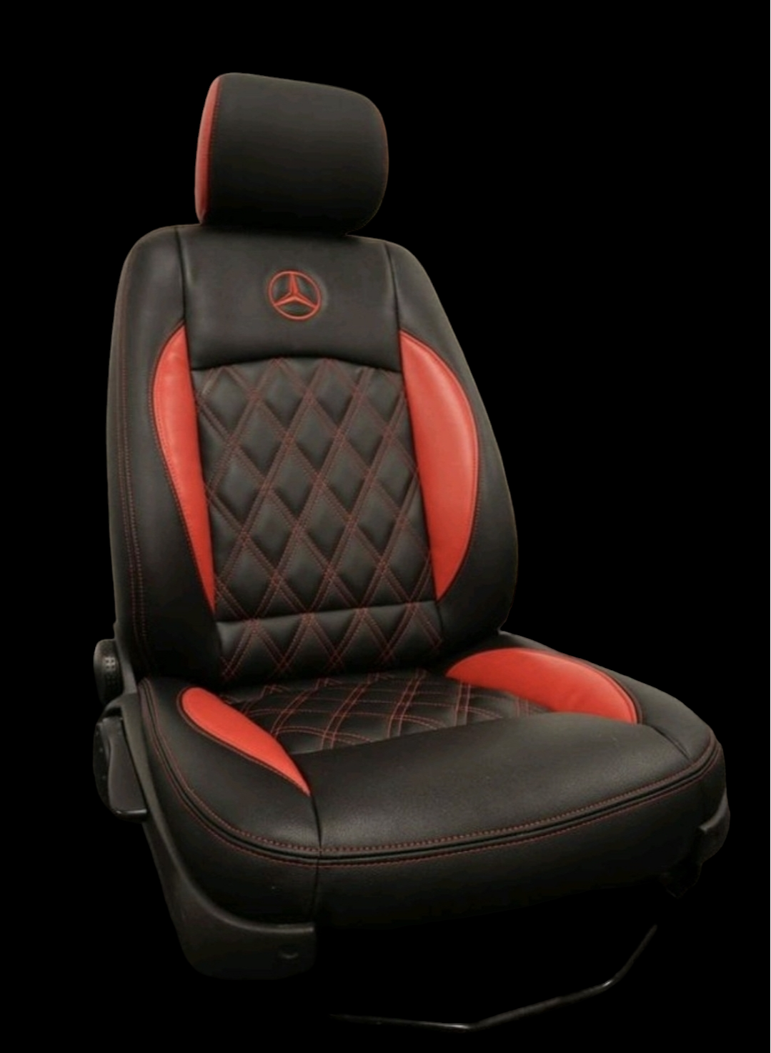Mercedes Vito or Viano W639 Front   Singles Seats in black and red image 5