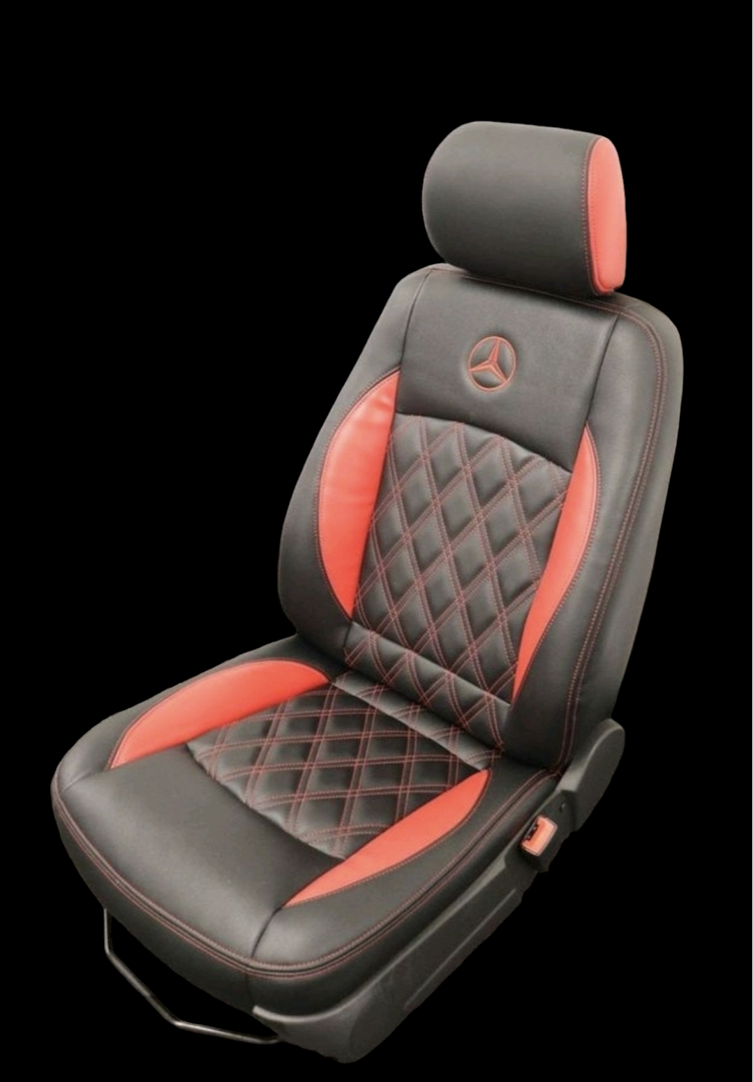 Mercedes Vito or Viano W639 Front   Singles Seats in black and red image 2
