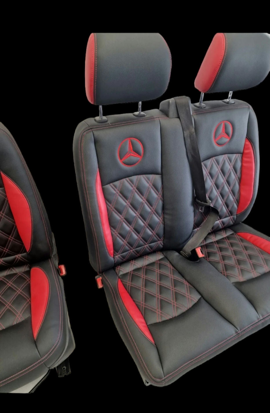 Mercedes Vito or Viano W639 Front seats in black and red image 4