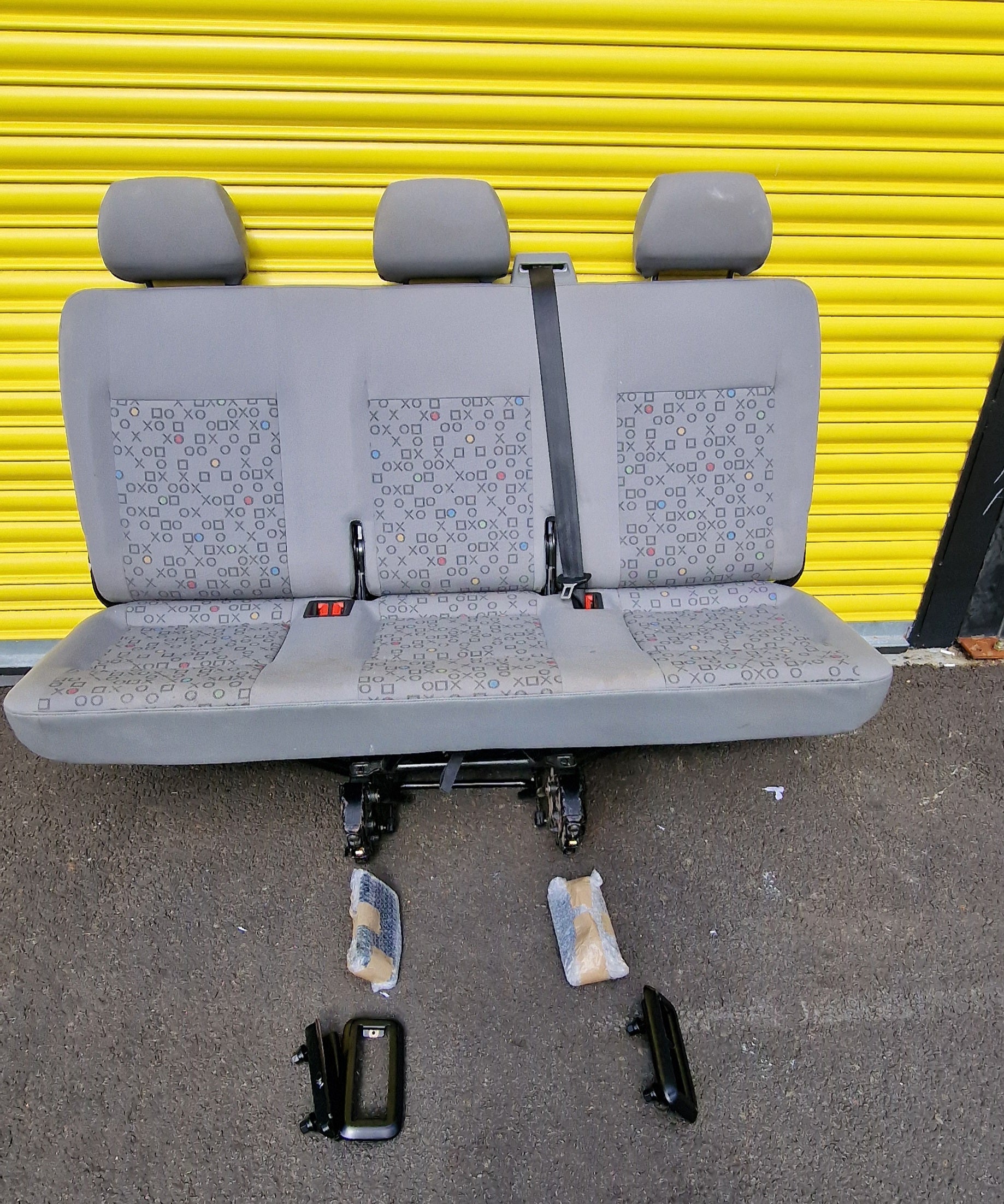 Vw  T5 / T6 /T6.1 Kombi Rear Triple  Bench Seat with Ra il and Seat Belt image 0