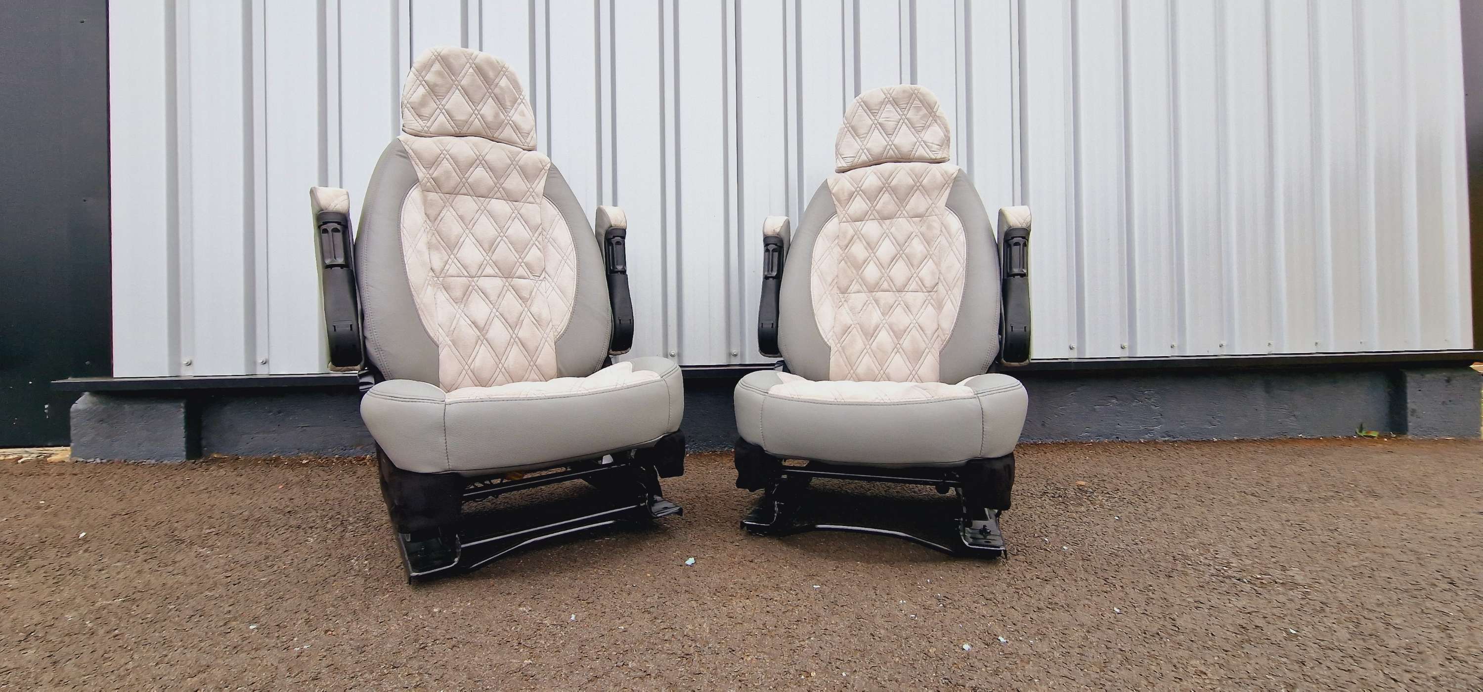 Peugeot Boxer Citroen Relay Fiat Ducato Front Seats Real Leather&Real Alcantara image 13