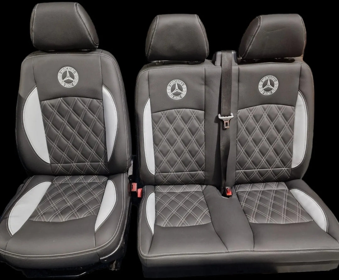 Mercedes Vito or Viano W639 Front seats in black and red image 0