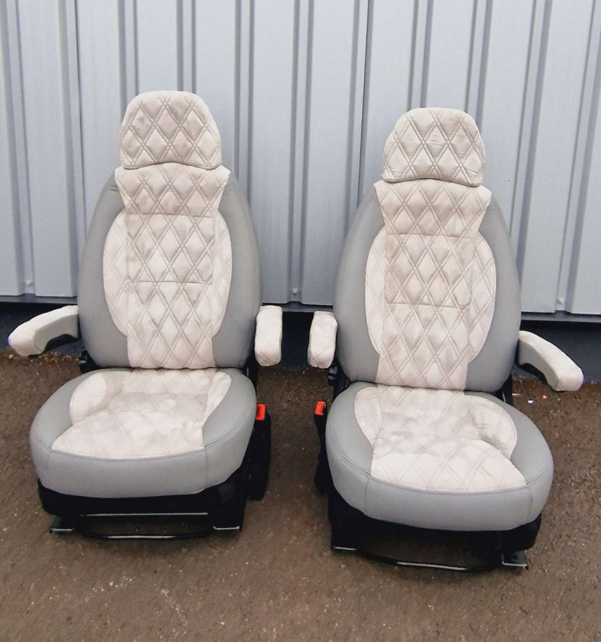 Peugeot Boxer Citroen Relay Fiat Ducato Front Seats Real Leather&Real Alcantara image 0