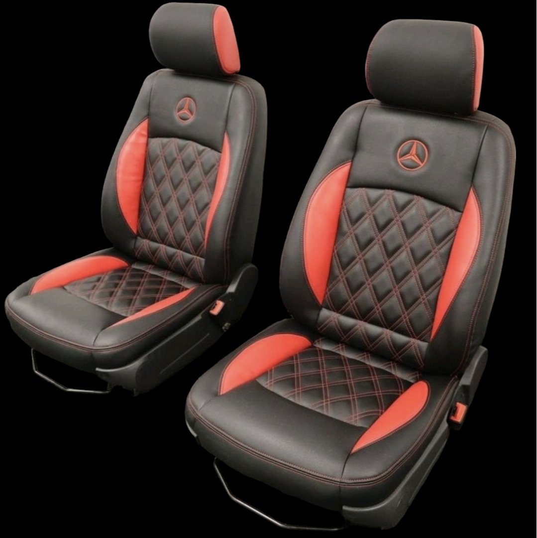 Mercedes Vito or Viano W639 Front   Singles Seats in black and red image 4