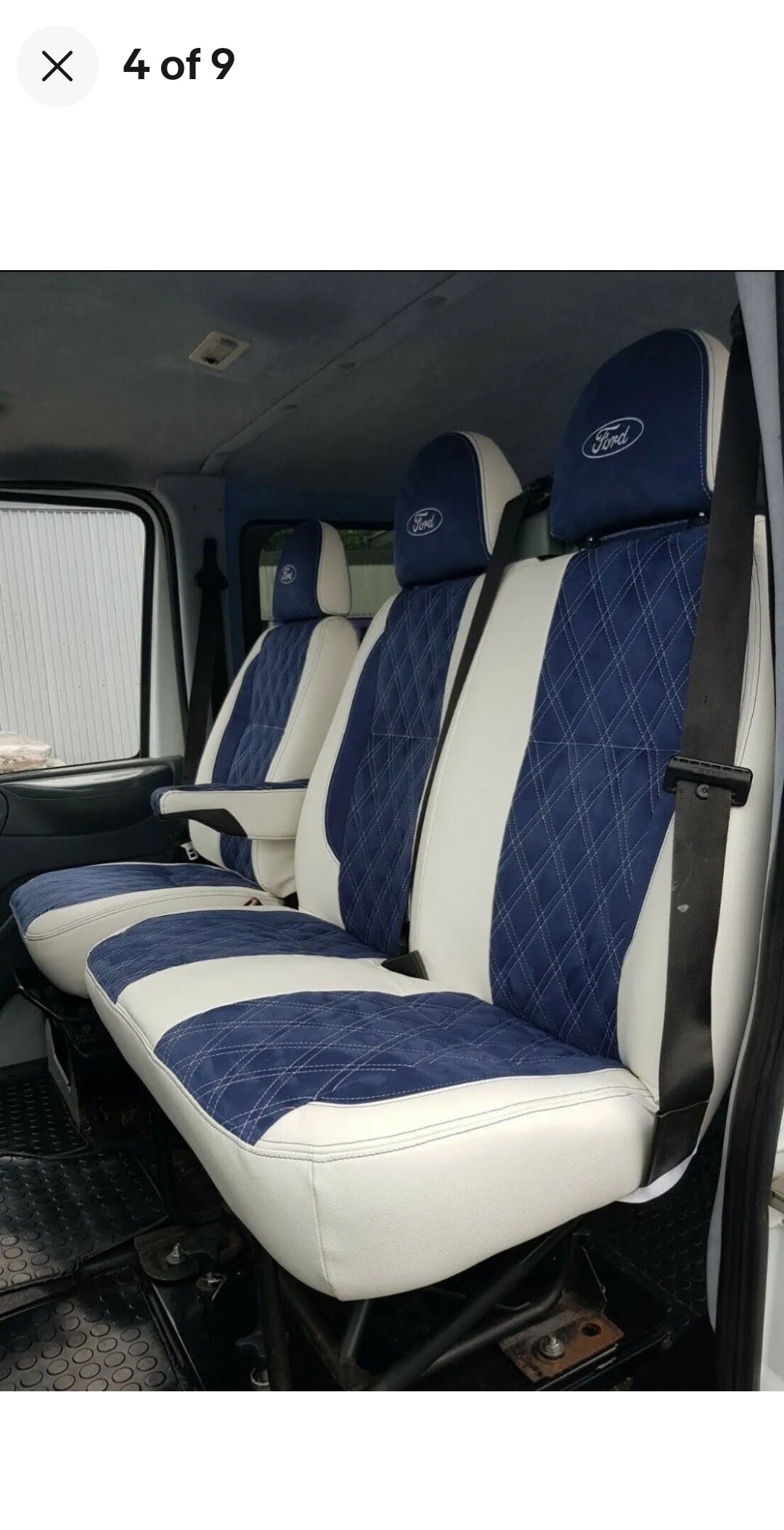 FORD TRANSIT SEATS MK6 MK7 Set Blue & White image 1