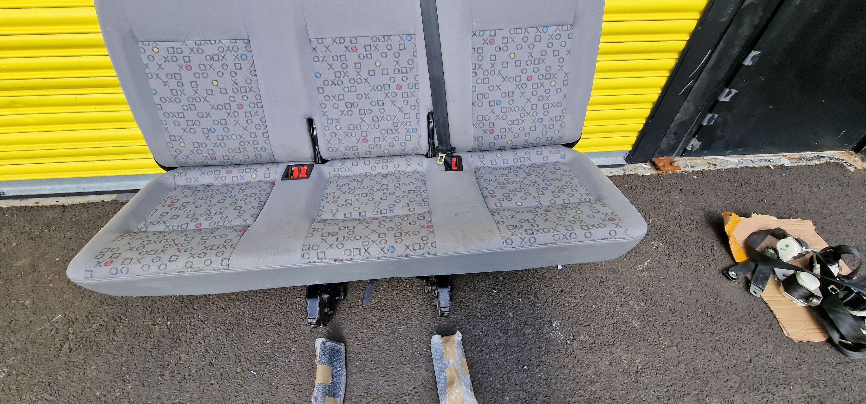 Vw  T5 / T6 /T6.1 Kombi Rear Triple  Bench Seat with Ra il and Seat Belt image 2