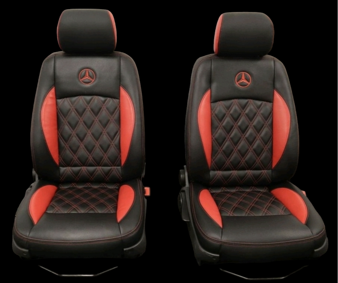 Mercedes Vito or Viano W639 Front   Singles Seats in black and red image 0
