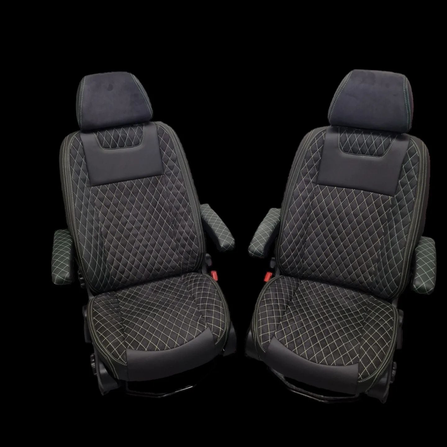 MERCEDES SPRINTER SEATS WITH SMALL GREEN STITCH image 8