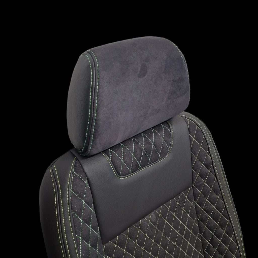 MERCEDES SPRINTER SEATS WITH SMALL GREEN STITCH image 3