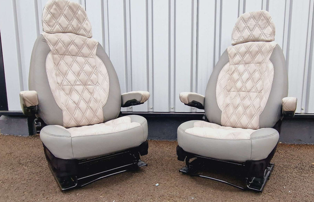 Peugeot Boxer Citroen Relay Fiat Ducato Front Seats Real Leather&Real Alcantara image 3