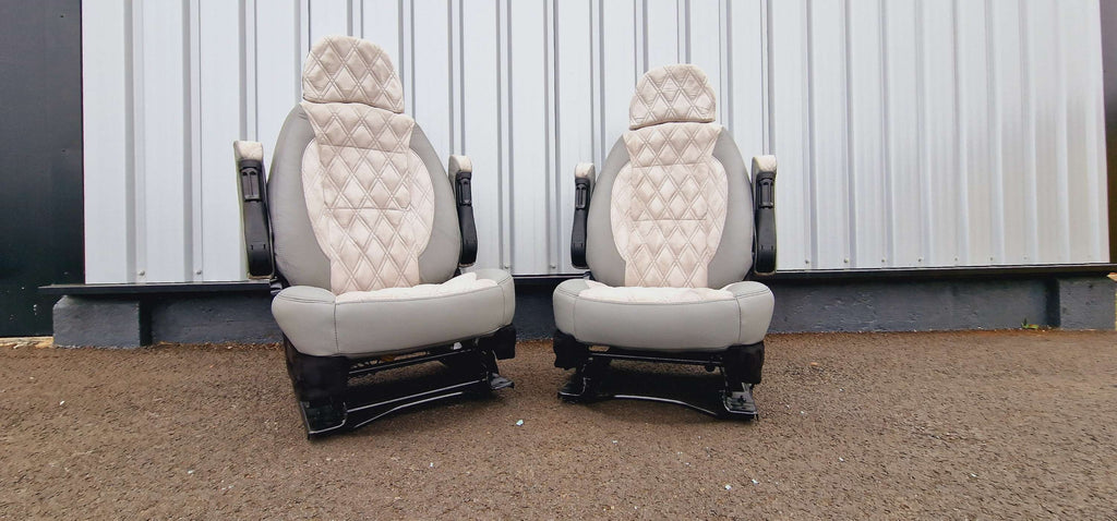 Peugeot Boxer Citroen Relay Fiat Ducato Front Seats Real Leather&Real Alcantara image 13