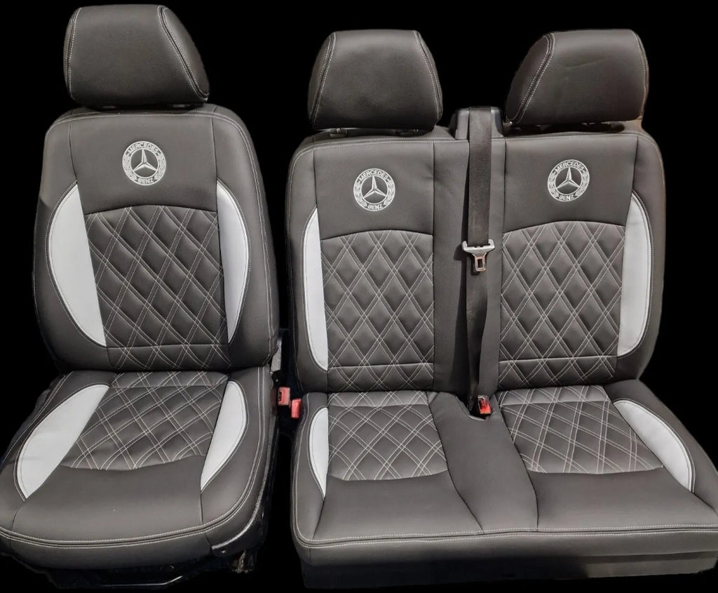 Mercedes Vito or Viano W639 Front seats in black and red image 0