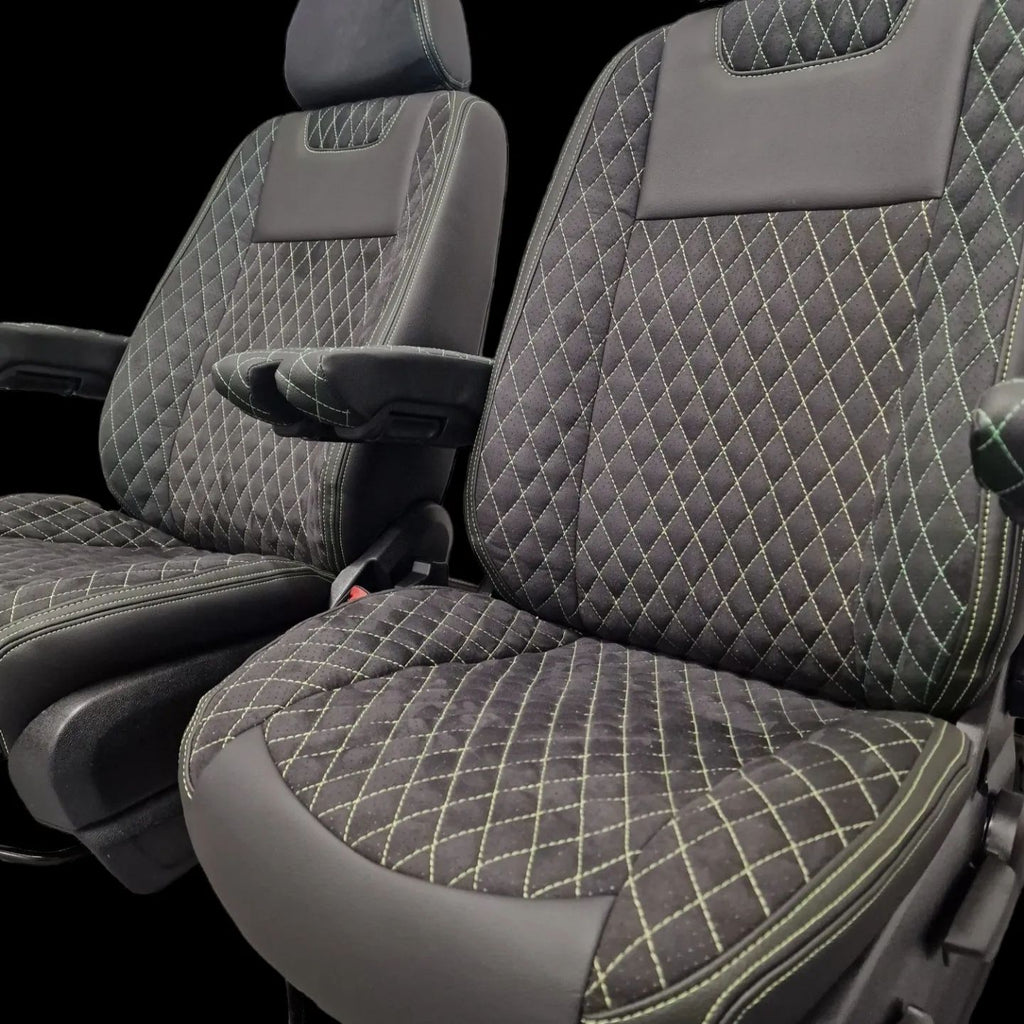 MERCEDES SPRINTER SEATS WITH SMALL GREEN STITCH image 7