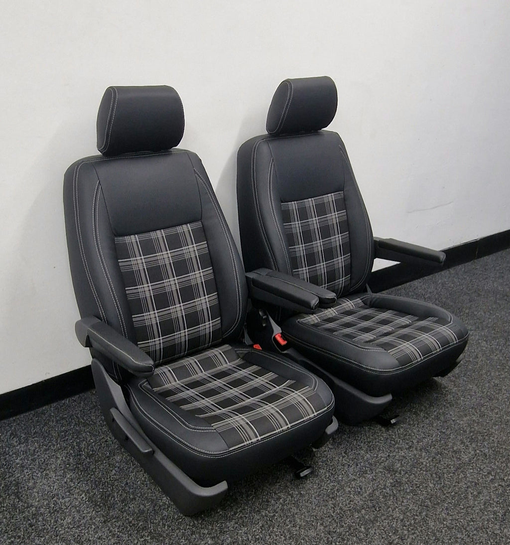 VW  Transporter T5 captain Seats  in Tartan image 8