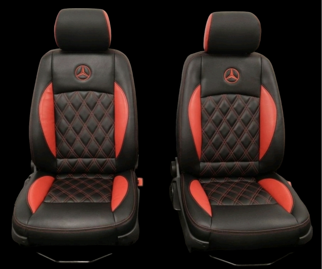 Mercedes Vito or Viano W639 Front   Singles Seats in black and red image 0