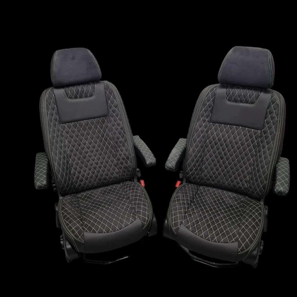 MERCEDES SPRINTER SEATS WITH SMALL GREEN STITCH image 8